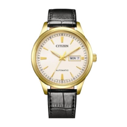 Citizen NY4059-09A Automatic Day and Date Display 40mm Black Calf Leather Strap Analog Men Watch